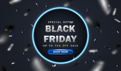 Fototapeta premium Black Friday background or special offer promotion sale banner for business and advertisement poster