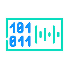 voice binary code color icon vector illustration