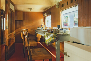 old railway wagon kitchen