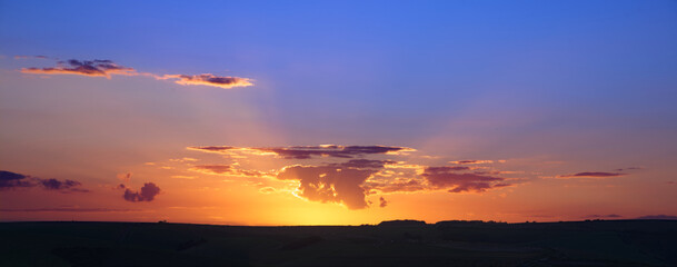 sunset over the South Downs
