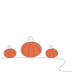 Pumpkins autumn background. Vector illustration