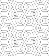 Vector geometric seamless pattern. Modern geometric background with hexagonal tiles.