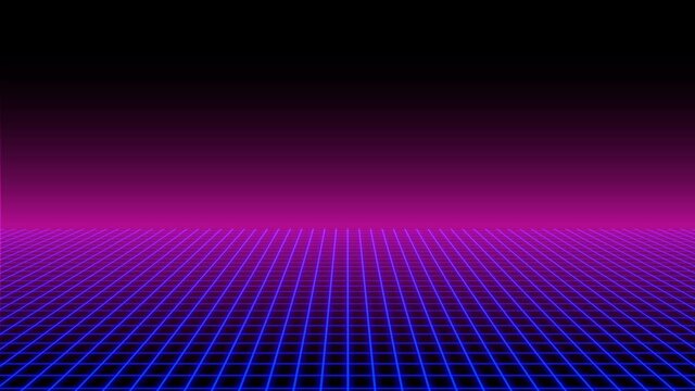 Perspective Wireframe Grid moving net on pink and blue screen backgrounds.
3D purple slow move web wire frame grid like electric disco cyberpunk concept.