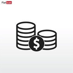 Coins icon vector . Dollar sign