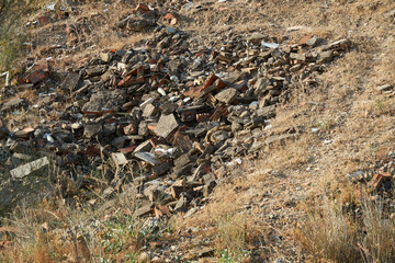 debris polluting a field
