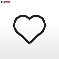 Heart icon vector . Like sign