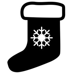 Christmas stocking isolid icon isolated on white background. Winter holliday simbol. New years sign for web and app design. Vector illustration.