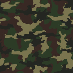 Fototapeta premium Military texture camo vector background green color for hunting.