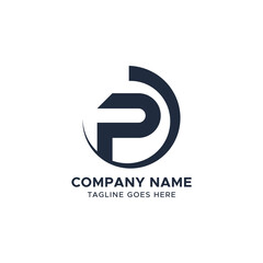 Initial P Letter Logo Vector Design