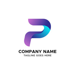 Initial P Letter Logo Vector Design