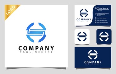 letter H construction logos design vector illustration, modern company business card template