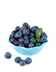 fresh blueberries isolated on white background