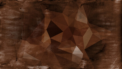 Obraz na płótnie Canvas Dark Brown Grunge Low Poly Background