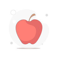 red apple vector flat illustration on white