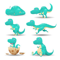 Collection of cartoon dinosaurs