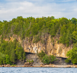At Lone Rock Point in Burlington you can see where the Champlain Thrust has pushed older layers up onto the younger layers, reversing the order
