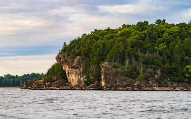 At Lone Rock Point in Burlington you can see where the Champlain Thrust has pushed older layers up onto the younger layers, reversing the order
