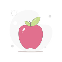 red apple vector flat illustration on white