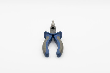 used working pliers on white background