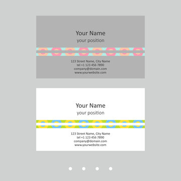 Business card template. Abstract design in two color schemes.