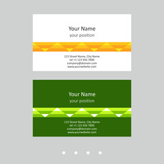 Fototapeta premium Business card template. Abstract design in two color schemes.