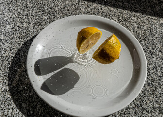 lemon cut in a half 
