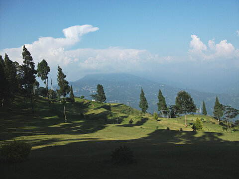 Panorama of the mountains at a disclosed location, West Bengal, India. 