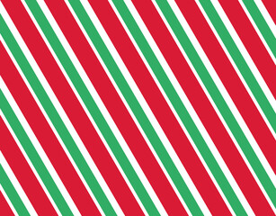 Red stripe vector simple pattern.  Red and green stripe christmas pattern. 