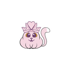 Sitting cute vector cats,Isolated on white background. Concept for children print,stickers.