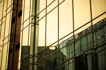 background of glass office building with reflections