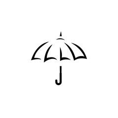 Umbrella symbol icon design isolated on white background. Rain protection symbol. ui icon vector.