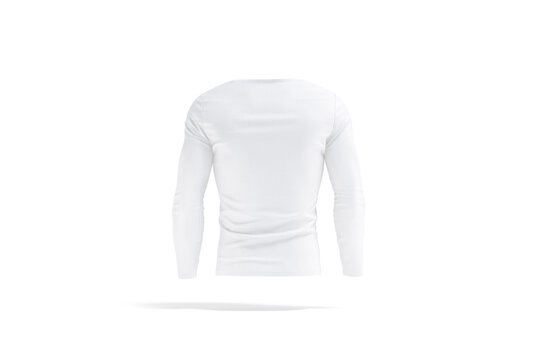Blank White Longsleeve T-shirt Mock Up, Back View