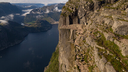 Fototapeta premium Incredible view of the pulpit rock, Preikestolen, in Norway
