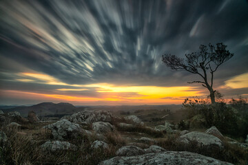 sunset in the mountains