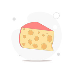 Cheese vector flat illustration on white