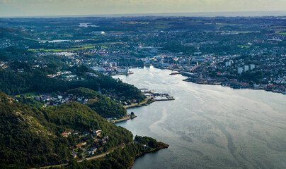 Aerial view of the city Sandnes