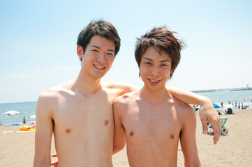 Fototapeta premium 笑顔の男性2人
