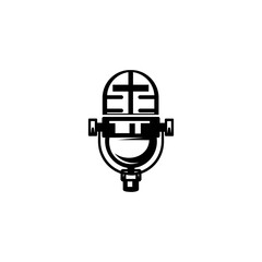 Microphone icon on white background. icon vector template flat design
