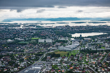 Fototapeta na wymiar Aerial view over central Stavanger in Norway