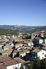Fototapeta premium Panoramic view of Laurenzana, a village in the mountains of the Basilicata region, Italy.