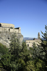 Fototapeta na wymiar Panoramic view of Laurenzana, a village in the mountains of the Basilicata region, Italy.