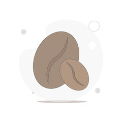 Coffee beans vector flat illustration on white