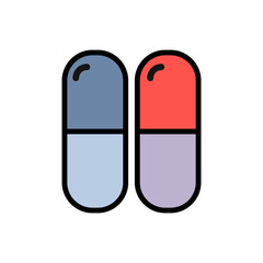 Pill, capsule, drug vector icon