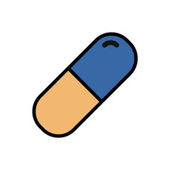 Pill, capsule, drug vector icon