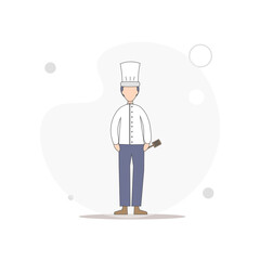 chef character vector flat illustration on white