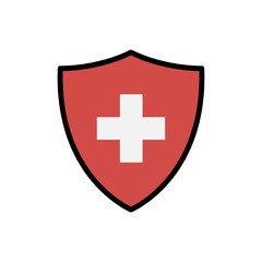 Shield, medicine, protect vector icon