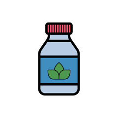 Bottle, herbal, drug vector icon