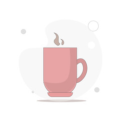 cup of coffee vector flat illustration on white