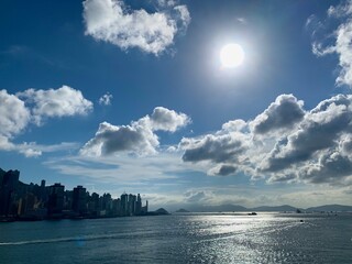 sunshine good day light clouds over the sea hong kong