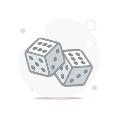 dice cubes vector flat illustration on white